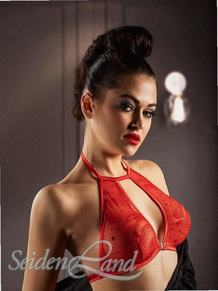 Luxus Triangel-BH Amor von RCrescentini in 70 bis 90 rot oder schwarz