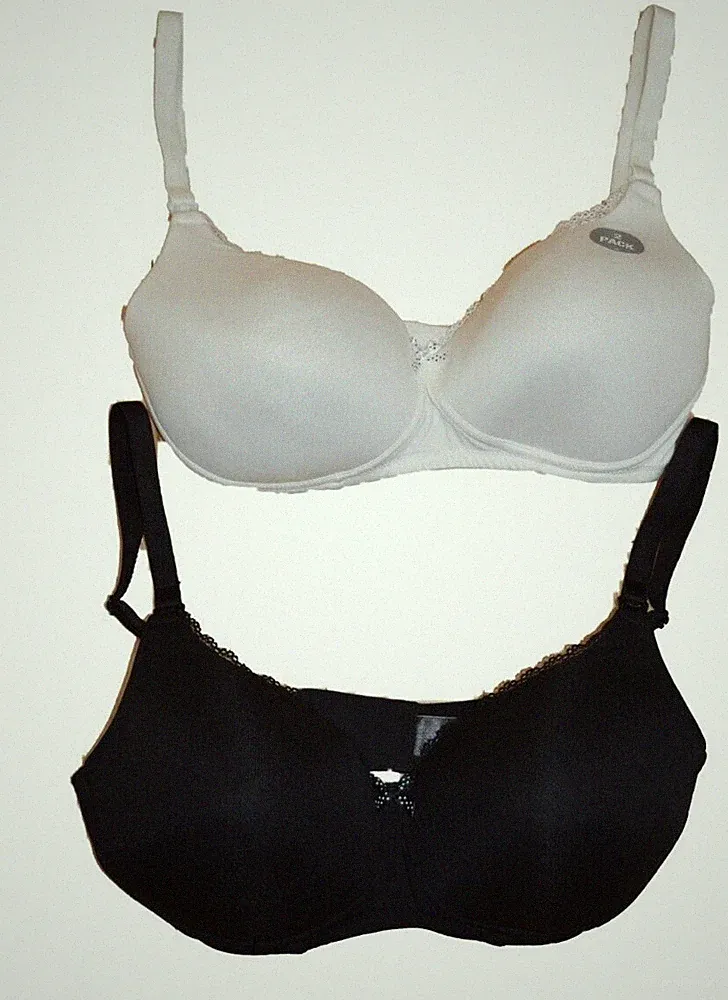 M&S COLLECTION 2er Pack Umstands T-Shirt Still-BHs schwarz/weiß 32D