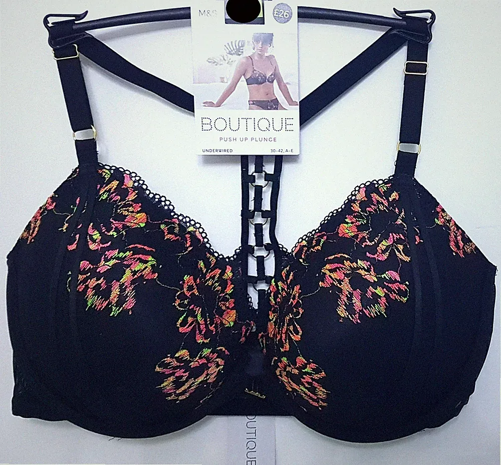 M & S Damen Boutique Push Up Plunge BH ~ Frontverschluss mit Bügel ~ Gr. 42D