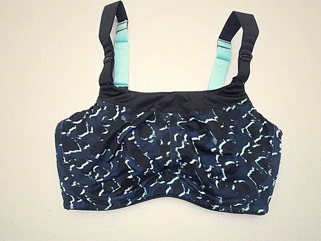 M&S Good Move Sports-BH Navy/Aqua Mit Bügel Vollschale 32H Hochstützend