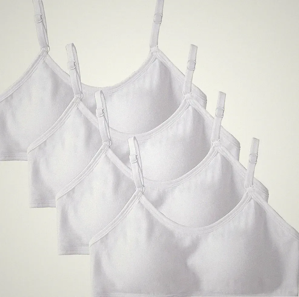 Mädchen Bustier BHs 4er-Pack, Sport, Gepolstert, Verstellbar, Teens, 10-18 Jahre