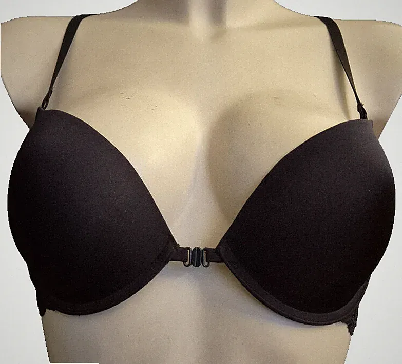 Magic 557B Damen Push-up Bügel-BH Gr.80A UK 36A Vorderverschluss BH in Schwarz