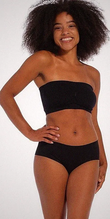 MAGIC Bodyfashion Bandeau BH Damen XL Schwarz – Nahtlos, ohne Bügel, Cups