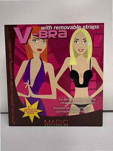 MAGIC Bodyfashion „V-Bra“ Bra with removable straps, schwarz in Größe 80D #K11