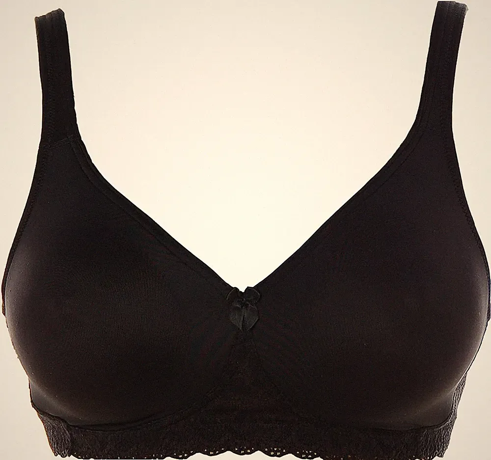 Maidenform Damen Spitzen Soft Cup BH ohne Bügel Schwarz 80 Cup C K9191