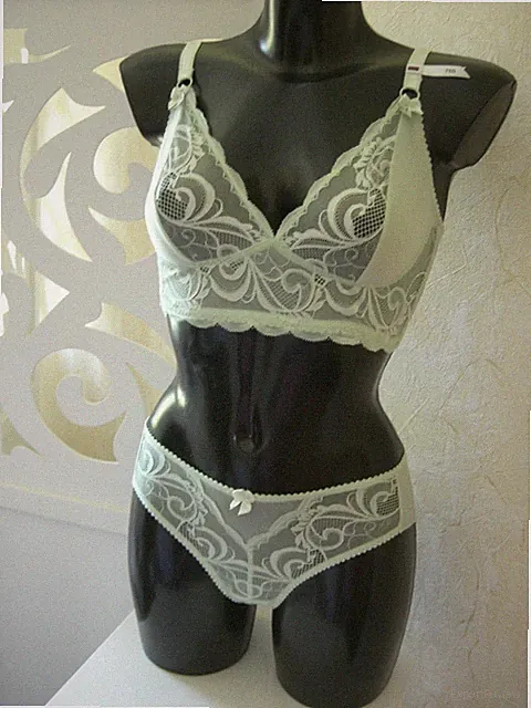 Marc & André Paris BH-Set Lindgrün Größe 75 D Cup Brasil Slip 38 Neu
