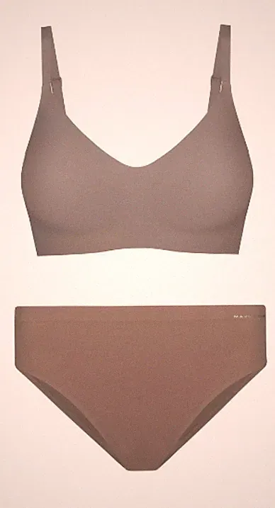 Marc & Andre Paris Nahtloser BH Ohne Bügel SET Gr.36 - BH 65 A/B & Slip 38 Laser