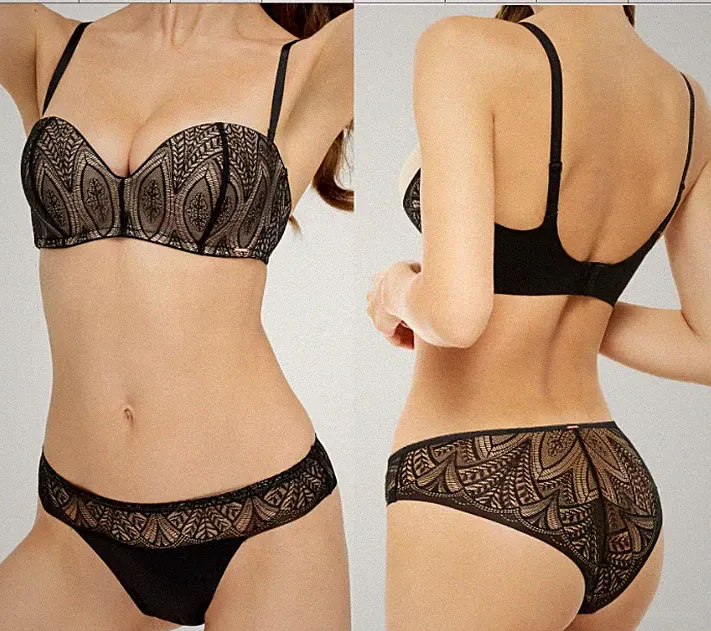 Marc und Andre Damen Push-up GEL BH SET ohne Bügel Gr.70B 85B / Slips LACE STORY