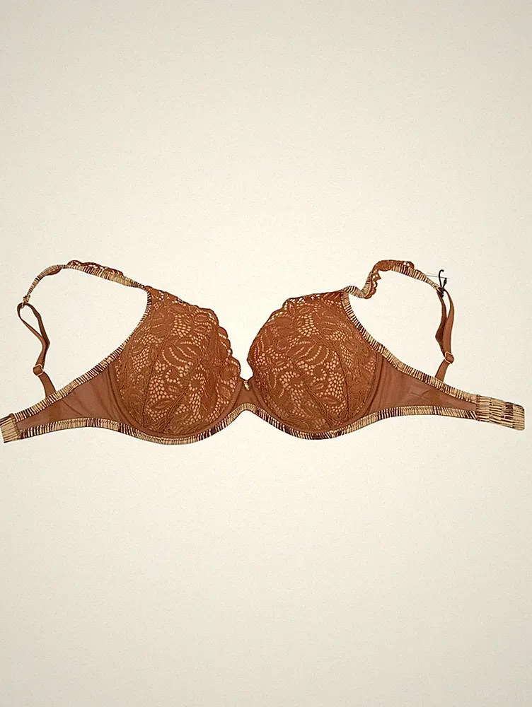 Marie Jo Amalie BH 70E Damen Spitze Floral Braun Alltag Bügel-BH