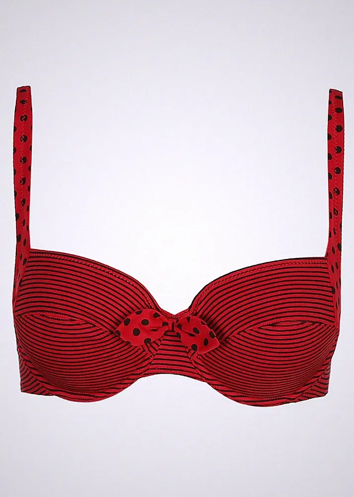 Marie Jo Bügel-BH Vollschalen-BH Modell Issey 80B schwarz rot