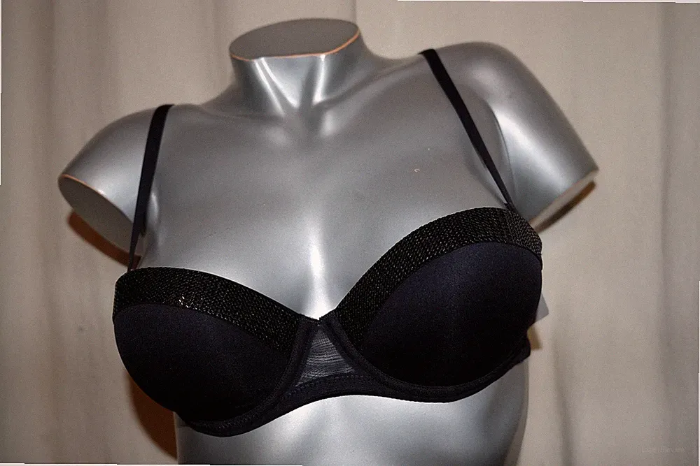 MARIE JO Multiway Push Up BH ELVIS trägerlos 0121568 Pailletten schwarz 75A NEU