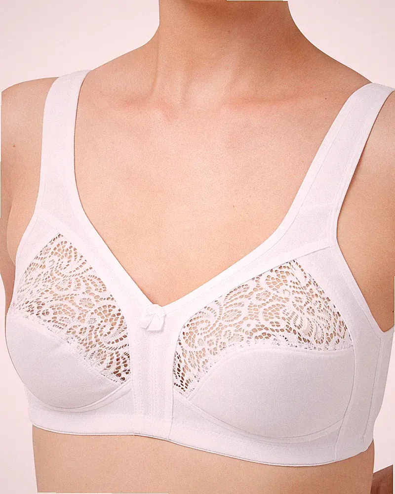 Marlon Non-Wired Bügellose BHs Soft Cup Firm Control Weiß