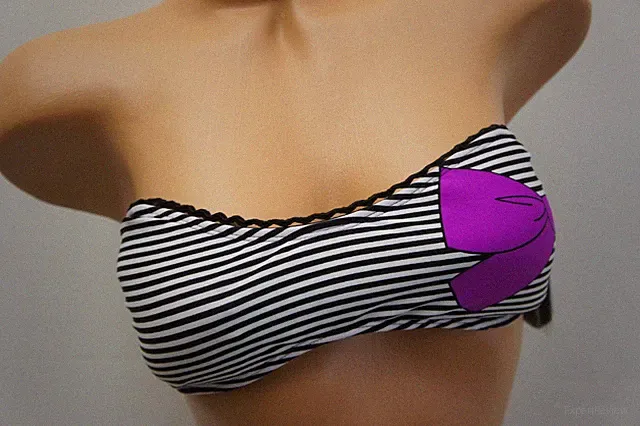 Material Girl Designer Gepolsterter Bh Badehose Badeanzug Lila Bikini Bandeautop