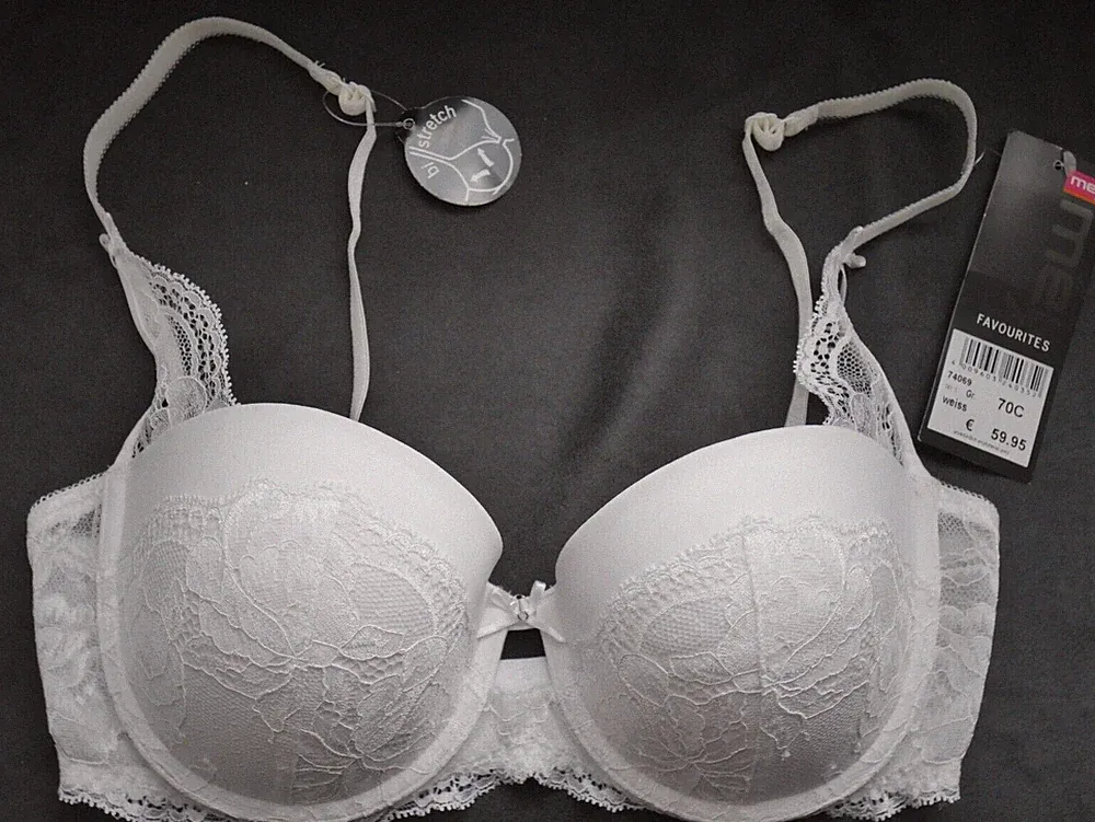May Damen Balconette BH, Körbchen BH,Bügel-BH, Gr.70 C,mit Spitze,Push-Up-BH,NEU