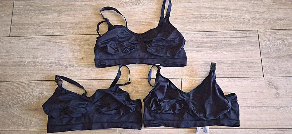 Medela 3 Damen Still-BHs ohne Bügel, schwarz , Größe XL, 3 Monate alt