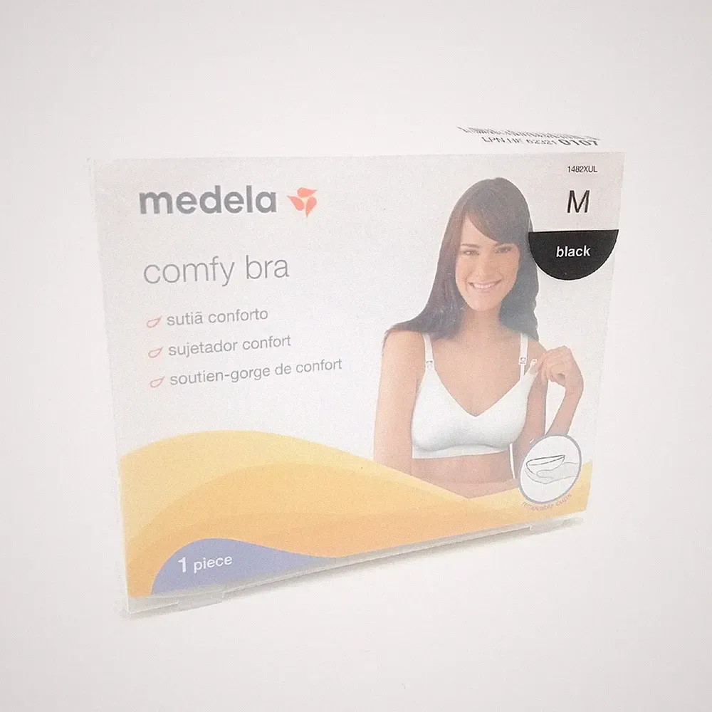 Medela Damen BH Comfy Schwarz Komfortabler Still BH Bequemer Alltagsbegleiter M
