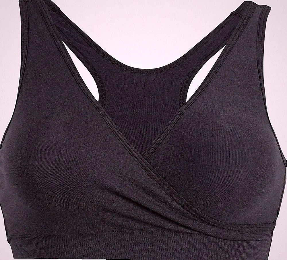 Medela Schlaf Bustier, schwarz, Gr. S Nahtloser BH mit Stretchmaterial
