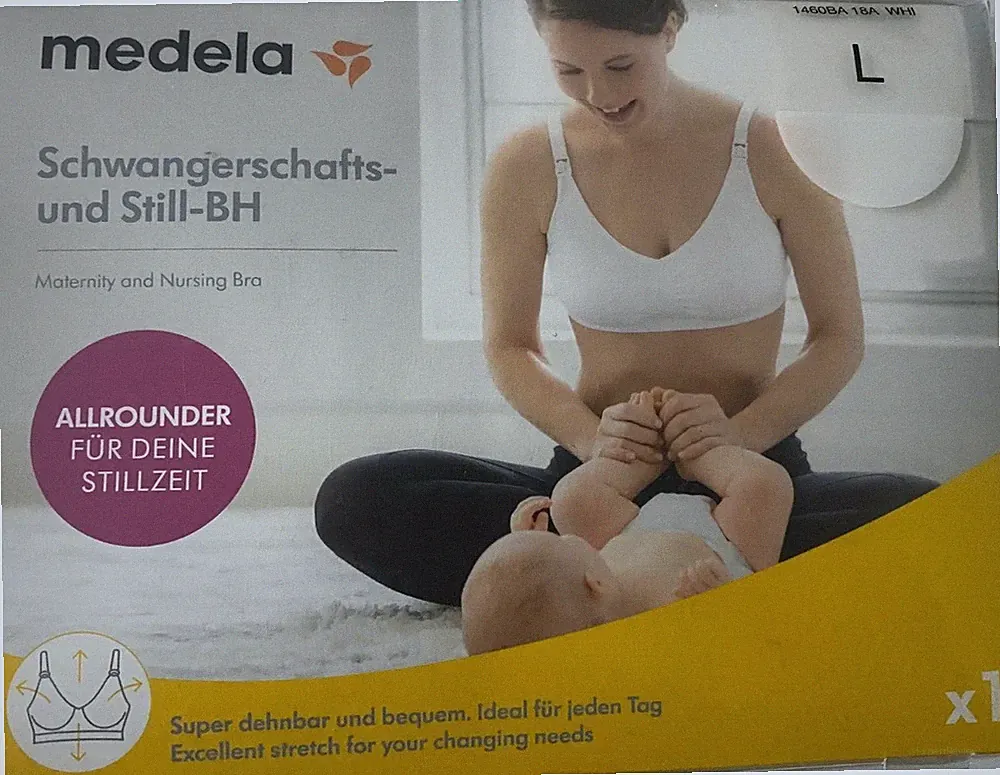 Medela Schwangerschafts- und Still-BH Nahtloser, bügelloser BH,Grösse:L,Weiss