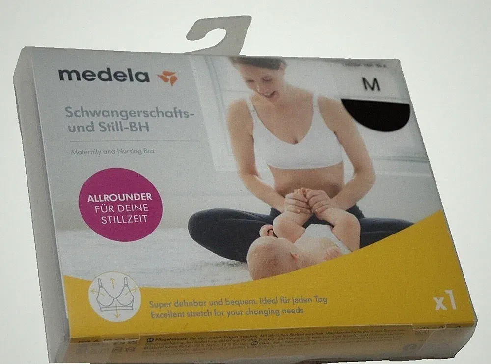 Medela Schwangerschafts- und Still-BH Nahtloser, bügelloser BH,Schwarz,Grösse:M