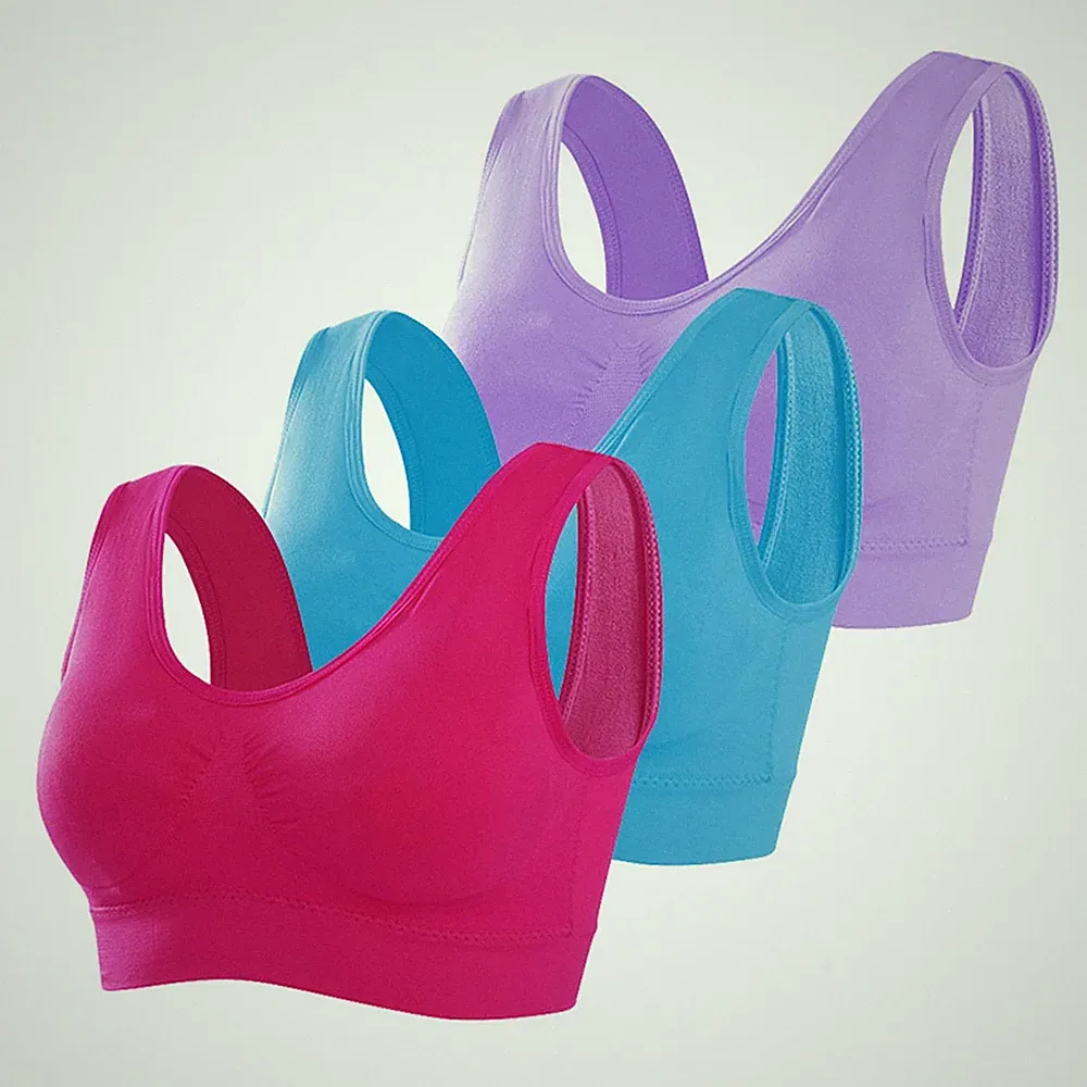 Memoryee Sport BHs Damen 3er Pack Set Übergröße für große Brüste ohne Bügel Inse