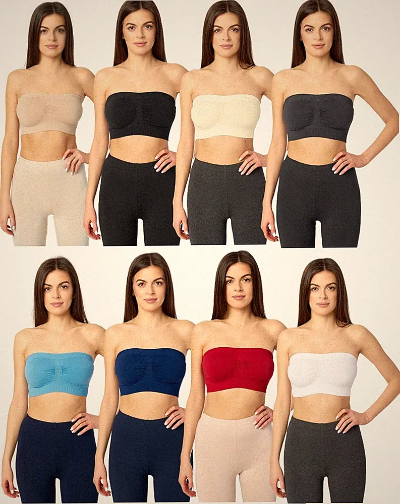 Merry Style Damen Bandeau Top BH Hochwertiges Material Sport Bandeau S-XL