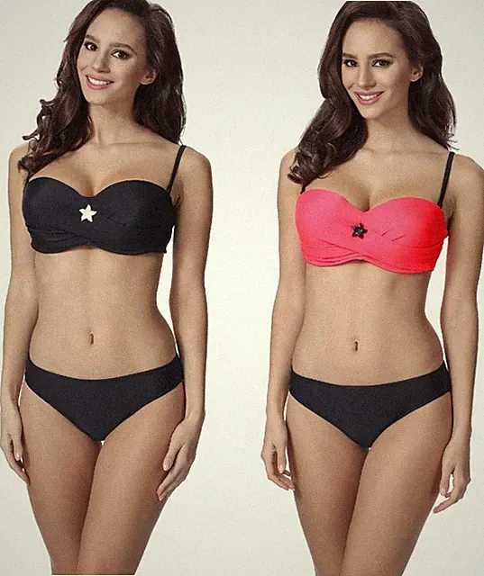 Merry Style Damen Bikini-Set Bügel BH Klassischer Slip EU Stretch Polyamid 36-44