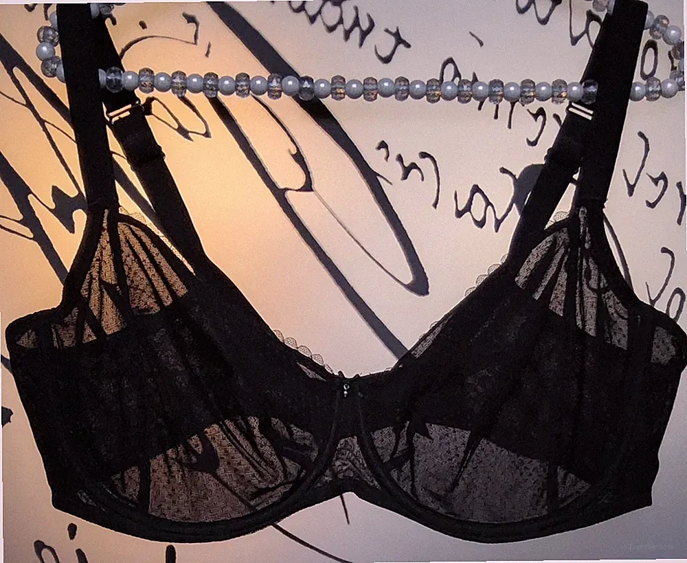 "MEY" BH 90F SCHWARZ MIT BÜGEL OHNE POLSTER + SCHMUCKELEMENT SEXY