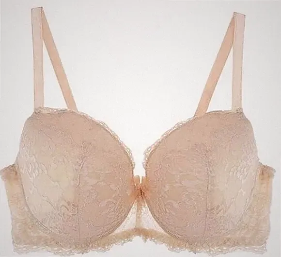 MIERSIDE🌺Schöner beige leicht gepolsterter Bügel-BH mit Spitze Übergröße🌺38G #1