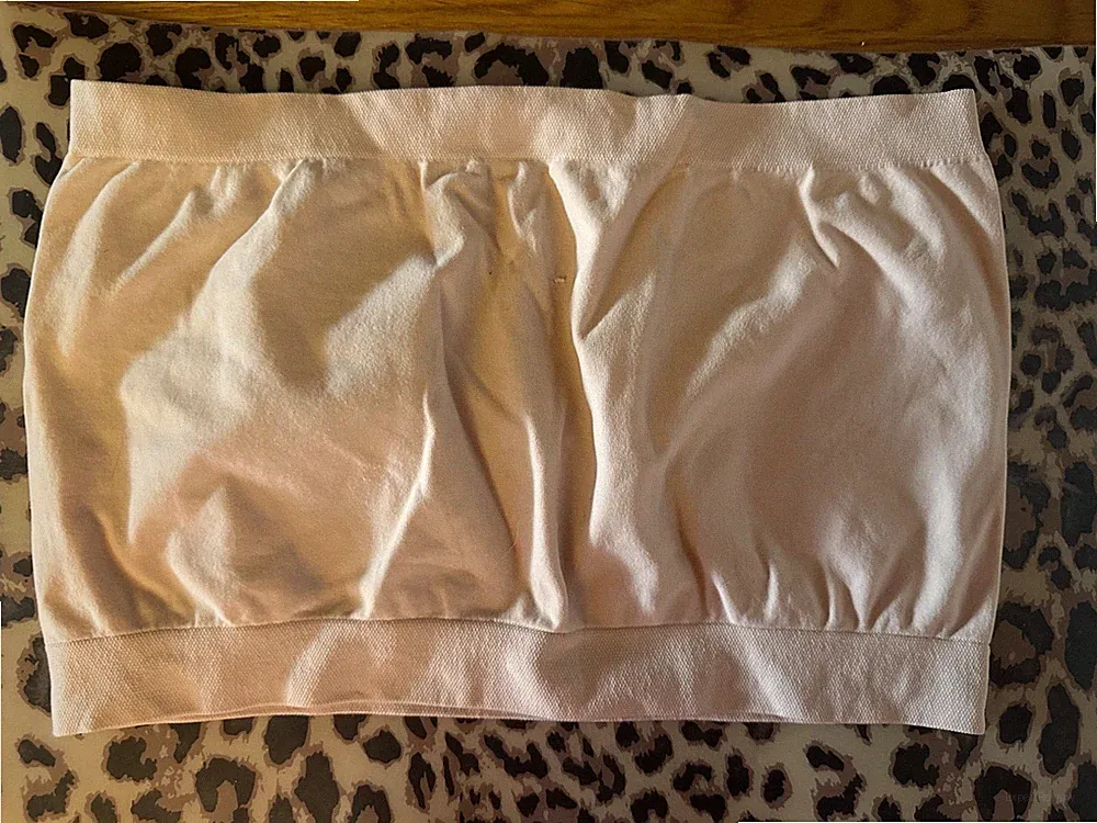 Mikrofaser Bandeau/BH/Top, Gr. L/XL, Stretch, Bauchfrei, hautfarben
