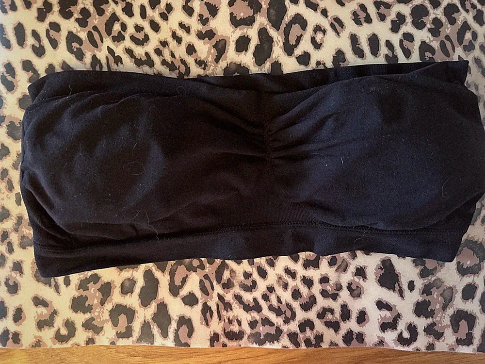 Mikrofaser Bandeau/BH/Top, Gr. M/L, Stretch, Bauchfrei, schwarz, mit Polstern