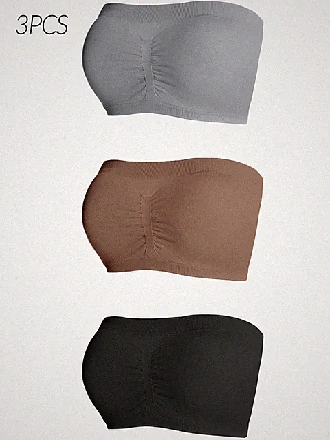 Minimalistisches 3 teiliges Bandeau BH Set für Damen Stil und Komfort Billig24