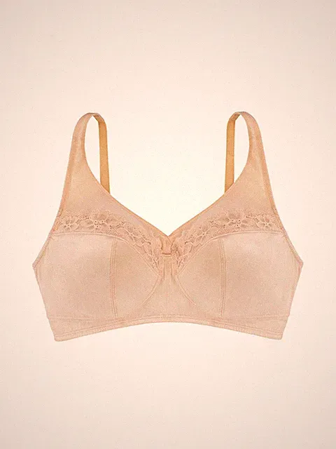 Minimizer-BH Dorina TEAGAN Damen, ohne Bügel, ungepolstert, beige, Satin, Spitze