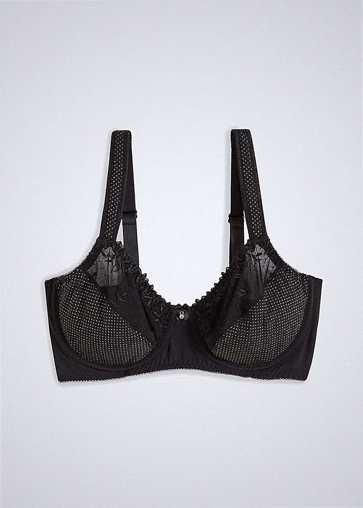 Minimizer BH Gr. 75 Cup H Schwarz Silber Gold Damen-Unterwäsche Oberteil Neu