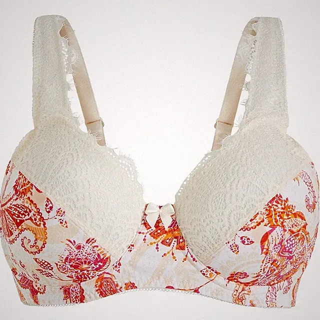 Minimizer BH mit Bügel Gr. (75) E Creme Tieforange Damen-Unterwäsche Neu