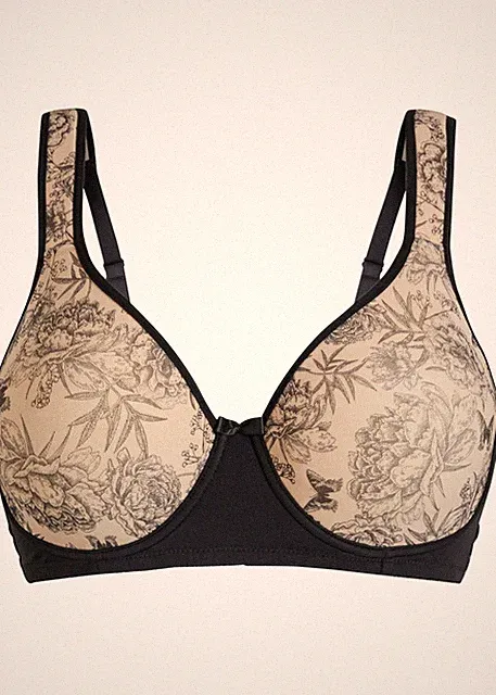 Minimizer BH mit Bügel Gr. 80 Cup G Schwarz Kreidebeige Damen-Unterwäsche Neu