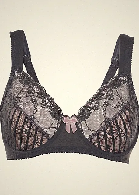 Minimizer BH mit Bügel Gr. (90) C Charcoal Blassrosa Damen-Bra Oberteil Neu*