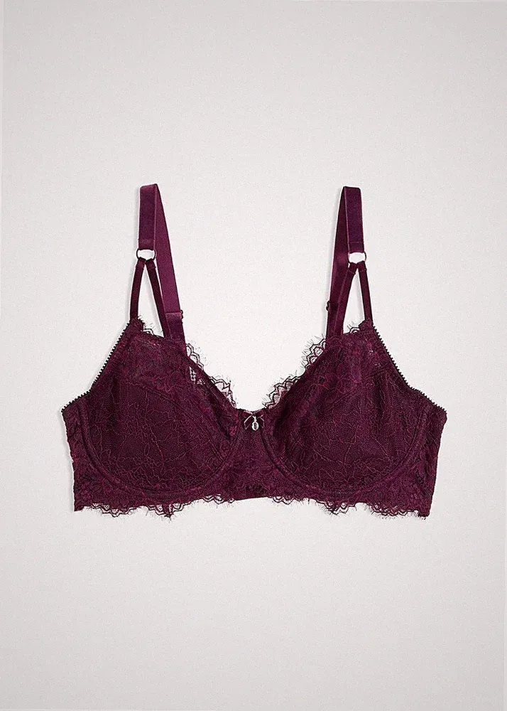 Minimizer BH mit Bügel Gr. 90 Cup F Lila Damen-Unterwäsche Bra Neu