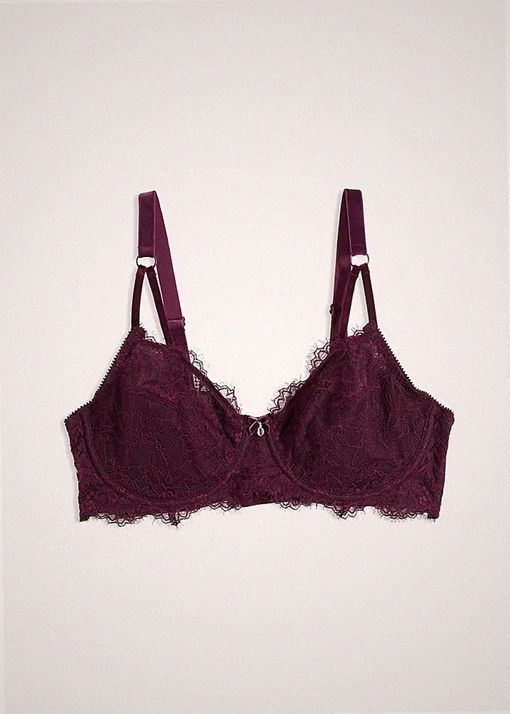 Minimizer BH mit Bügel Gr. 95 Cup C Dunkelviolett Damen-Unterwäsche Bra Neu