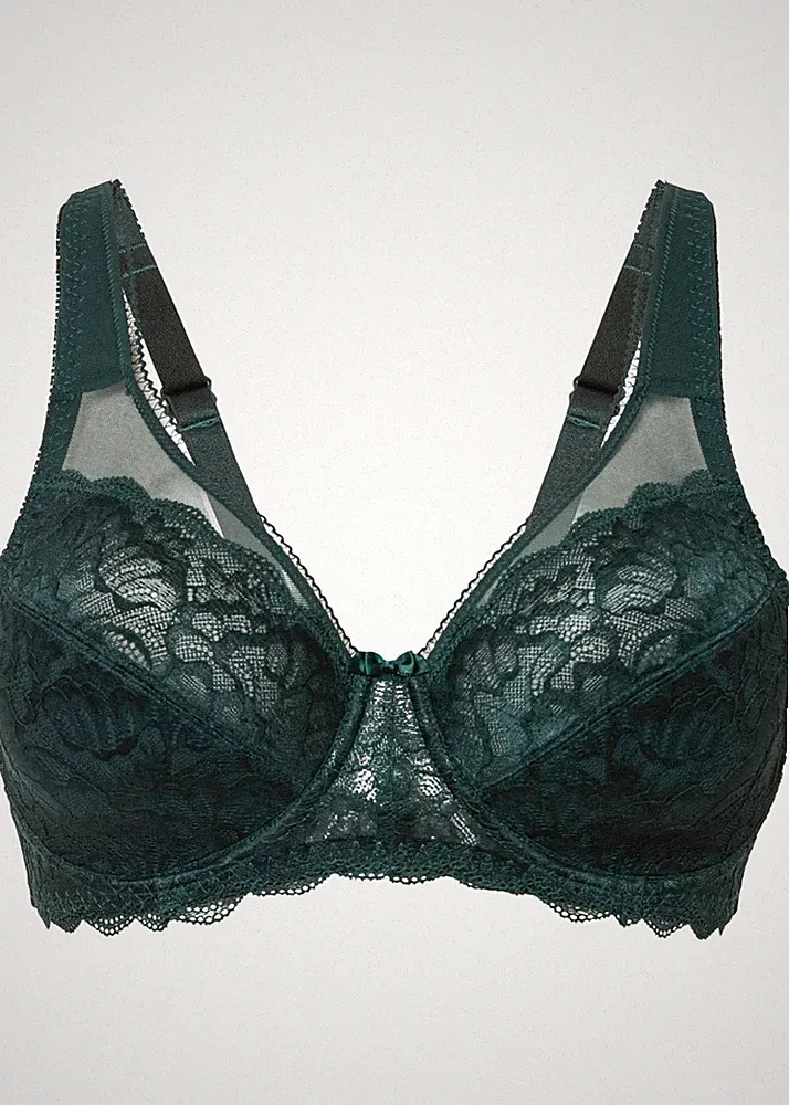 Minimizer BH mit Bügel mit recyceltem Polyamid Gr. 75 Cup C Tiefgrün Bra Neu