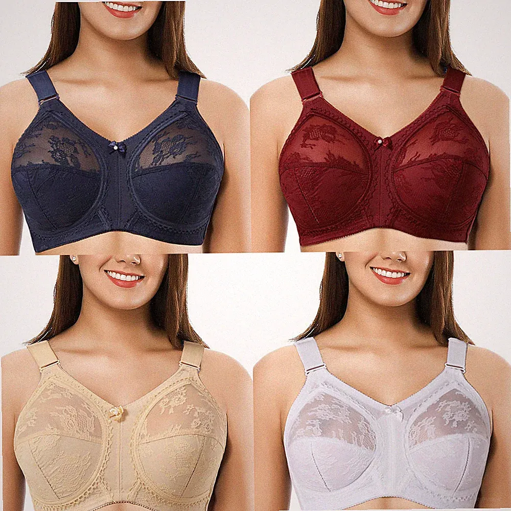 Minimizer-BH ohne Bügel feste Kontrolle Spitze für Damen Übergröße BCDE UK