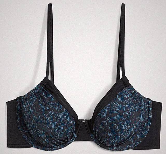 Minimizer Bikini Oberteil Gr 80 Cup D Petrol Schwarz Damen Schwimm-Bade-BH Neu*