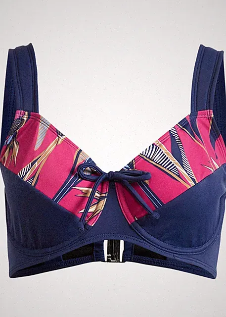 Minimizer Bikini Oberteil Gr. (80) D Dunkelblau Fuchsia Schwimm-Bade-BH Neu