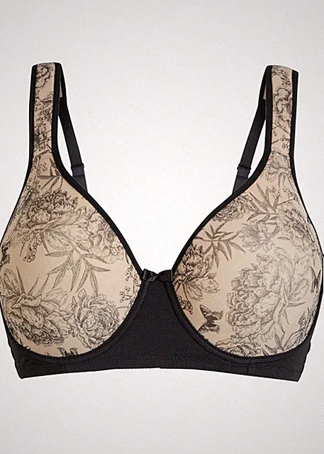 Minimizer Bügel-BH Gr 80 Cup G Schwarz Kreidebeige Unterwäsche Bra Oberteil Neu*