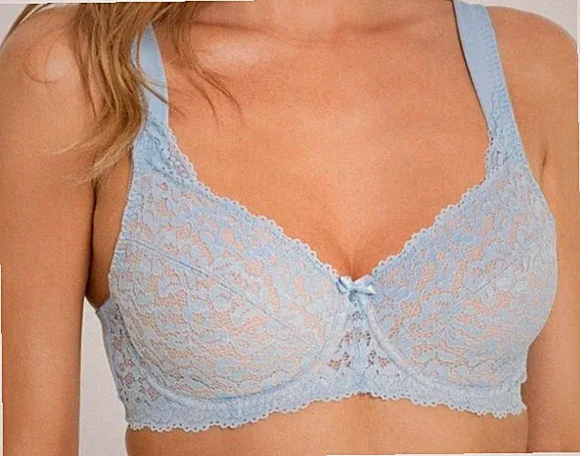 Minimizer Bügel BH mit Spitze hellblau beige BH mit Bügel Gr 80 - 105 Cup C