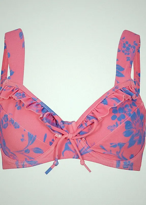 Minimizer Bügel Bikini Oberteil Gr 70 Cup C Pink Royal Damen Schwimm-Bade-BH Neu