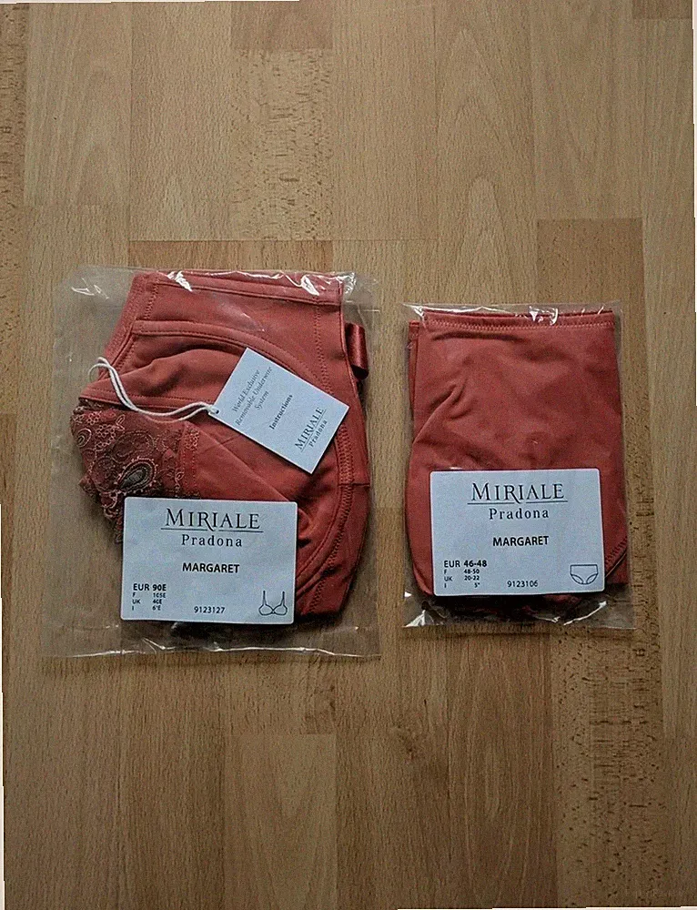 Miriale Pandora Margaret Damen Set Unterhose 46-48 & BH 90E orange