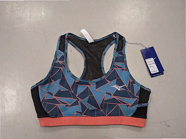 Mizuno Alpha Graphic Bra Support Bra Sport BH Blau J2GA2302 27 Sportunterwäsche