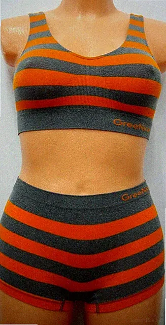 Moderei Damen Sport-BH und hotpants (Set) gestreifte Bustier Pants Sexy