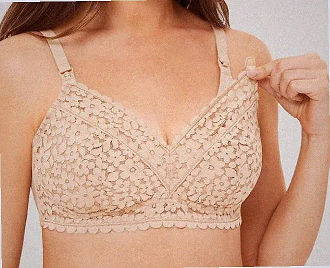 MOMANDA🌺Beige Hands Free Pumping Still Stillen Umstands BH🌺36F #9