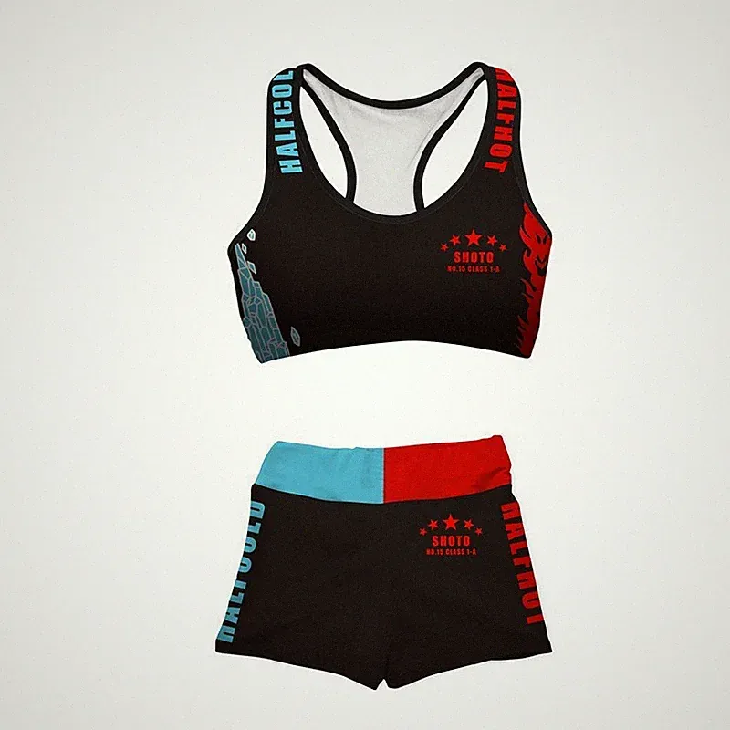My Hero Academia Anime Sport BH Top Bar yoga Fitness Kurze Sporthose Shorts Set